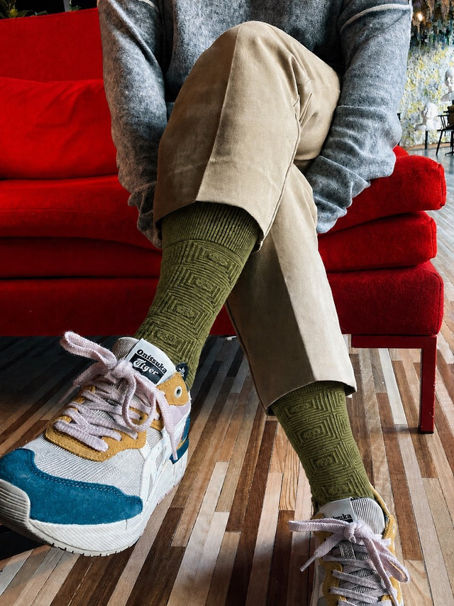 Squares Green socks