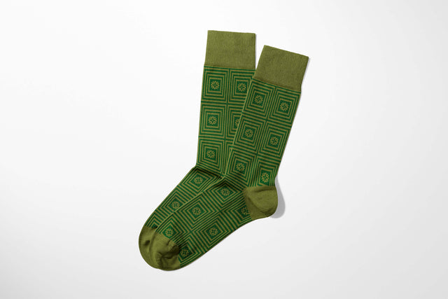 Squares Green socks